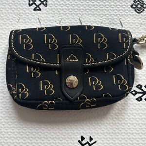 Dooney & Bourke Black Logo Canvas Wristlet
